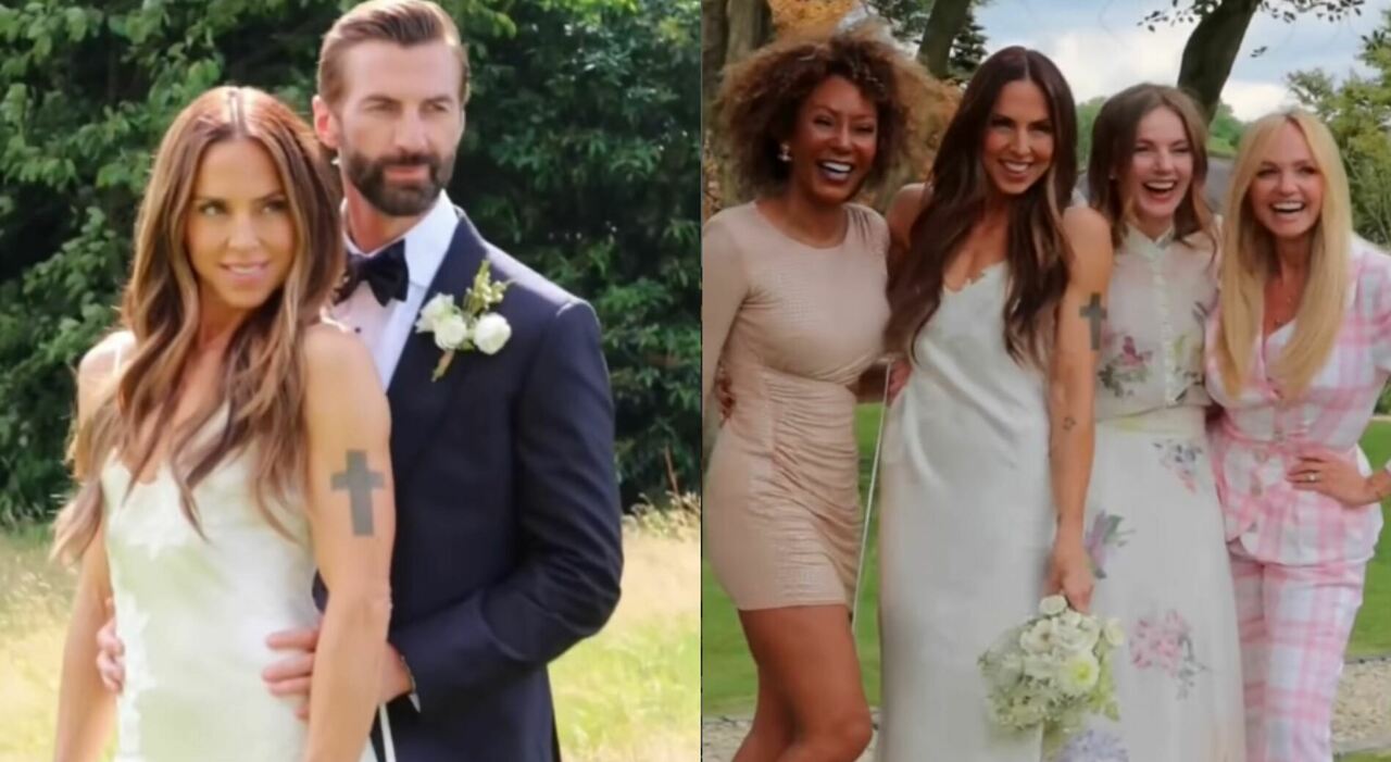 Mel C, il matrimonio dell'ex Spice Girls: l'abito disegnato da Victoria Beckham, e la tuta Adidas (in stile Sporty Spice)