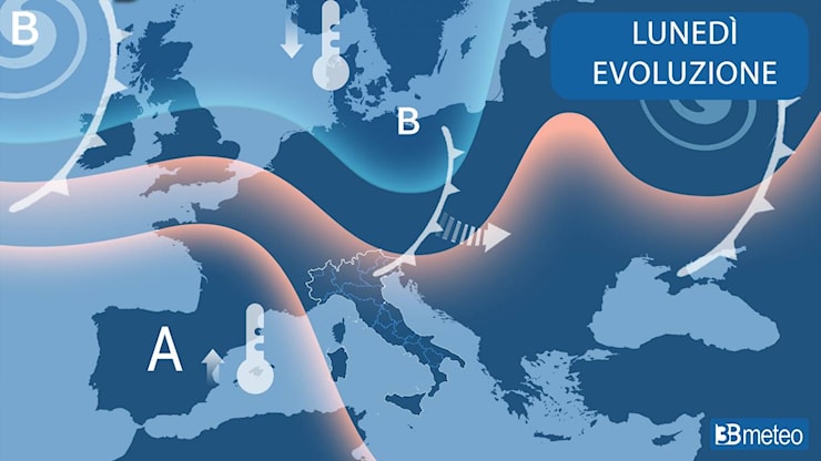 Meteo – Pressione in calo, nuovi temporali in arrivo. Forti tra lunedì e martedì 2 giugno - 3BMeteo