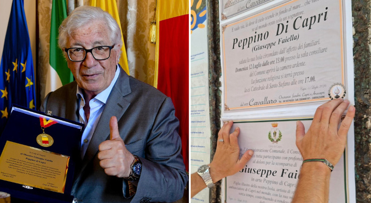 Funerali Peppino di Capri: orari, camera ardente e lutto cittadino. «E vado via, là dove il cielo scende in fondo al mare»