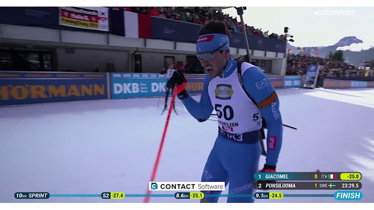 Tommaso Giacomel da sogno! Trionfo-show nella sprint 10 km a Hochfilzen, col 100% ai poligoni. Rivivi la sua spettacolare prova e l'arrivo - eurosport.it