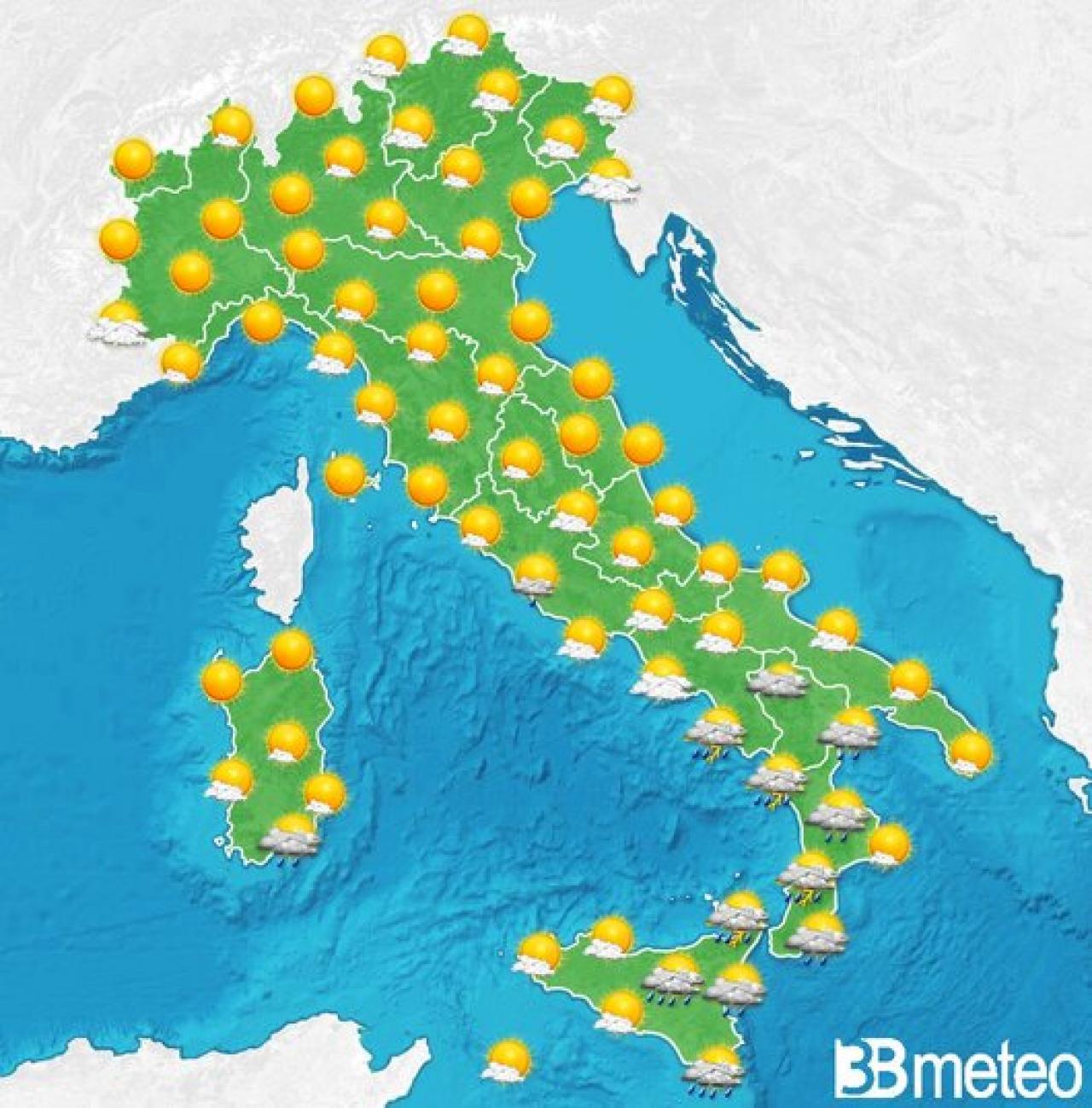 Anticiclone in graduale rinforzo e temperature in aumento