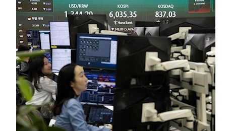 Borse asiatiche in forte calo: Seoul -7,5% e Tokyo -4,9%, timori su intelligenza artificiale e tassi