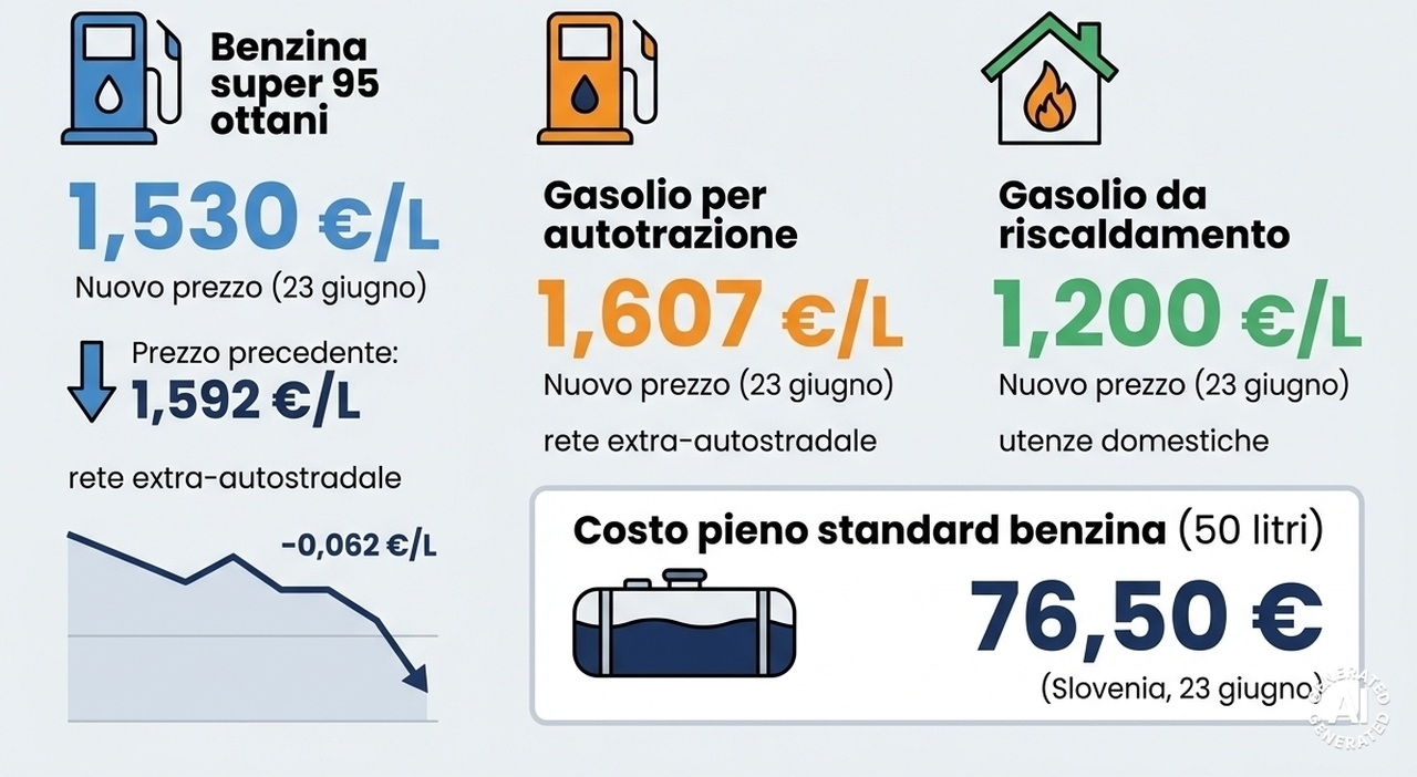 Benzina e diesel, crollo dei prezzi in Slovenia: carburanti mai così bassi da marzo. Quanto costano (e perché il calo)