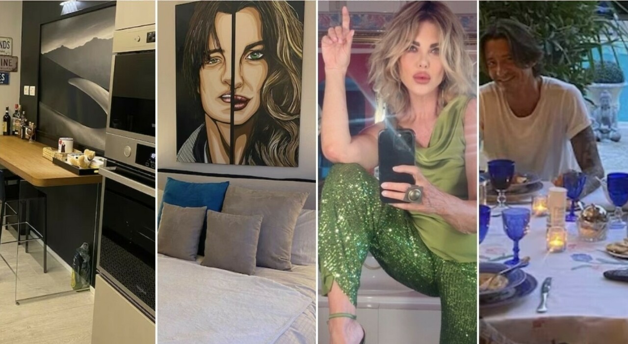 ​Alba Parietti, la villa con piscina vicino a Milano: i dettagli animalier, il quadro in stile pop art del figlio Francesco Oppini