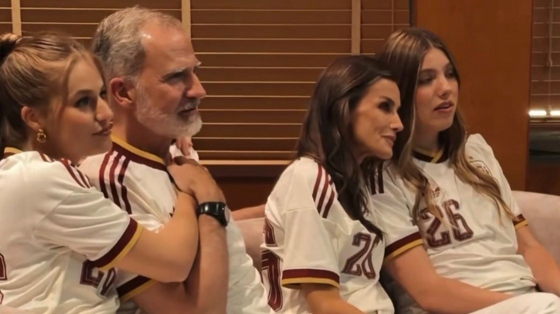 I reali di Spagna festeggiano la vittoria alla semifinale dei Mondiali di calcio