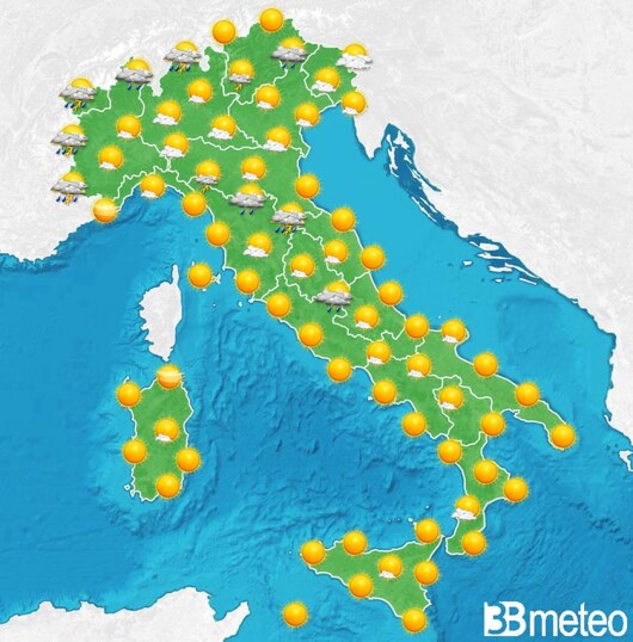 Nel weekend ancora caldo e sole ma anche qualche temporale in più
