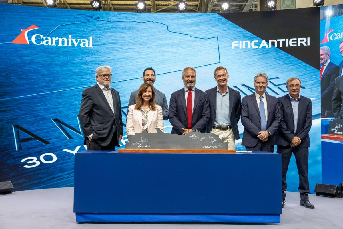 Fincantieri festeggia 30 anni di partnership strategica con Carnival Corporation e inizia la costruzione di Destiny
