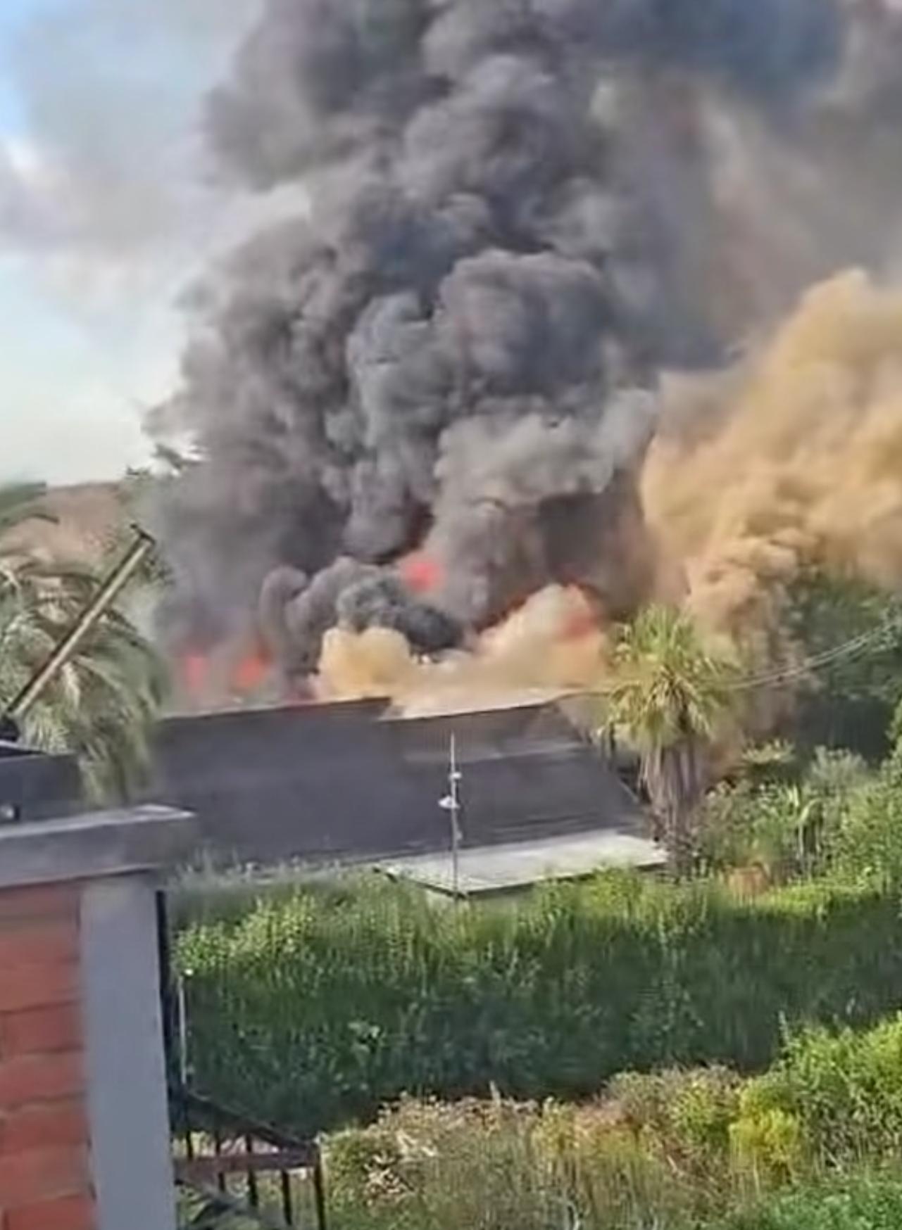 Roma, maxi incendio in un vivaio: sei squadre dei vigili del fuoco al lavoro, alta colonna di fumo visibile a distanza