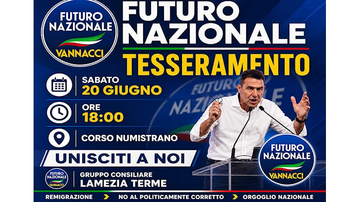 Lamezia, gazebo informativo e tesseramento Futuro Nazionale il 20 giugno su corso Numistrano - il Lametino.it
