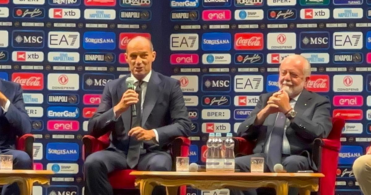 Allegri a Napoli, la presentazione dal Teatro San Carlo: “Una sana cazzimma e una sana follia