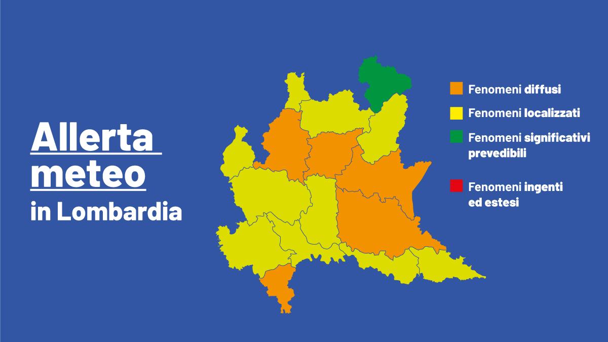 Oggi allerta meteo gialla e arancione per forti temporali